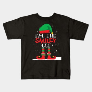 I'm the smiley elf.. Christmas funny family matching costume Kids T-Shirt